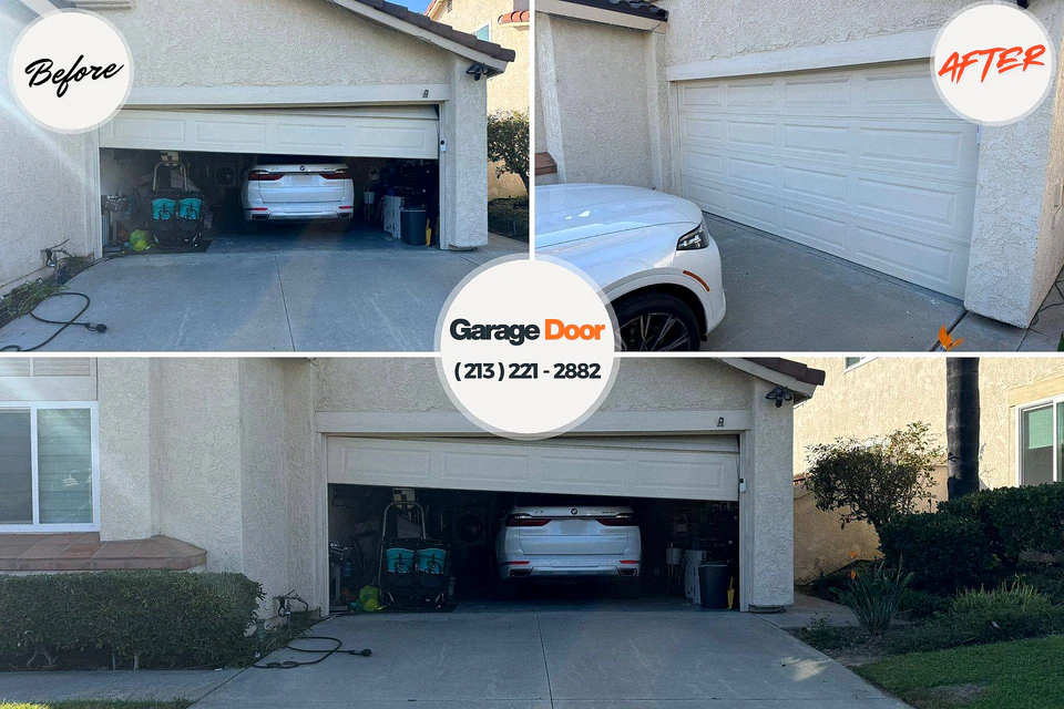 Before and after: garage door repair Jackson, WY